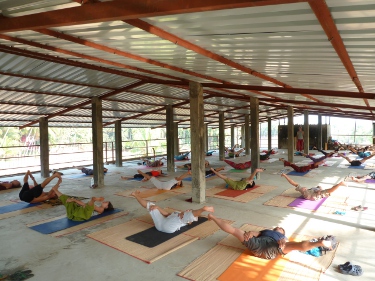 Yoga at Mata Shree Rooftop - Prasarita Asana (Spread)
